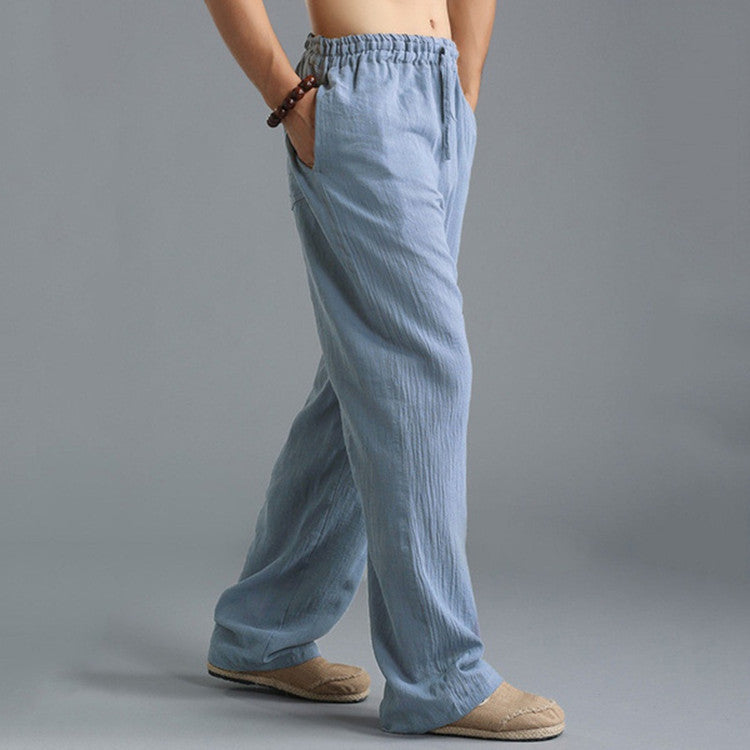 Breathable Linen Sports Pants for Men - Loose Casual Wear
