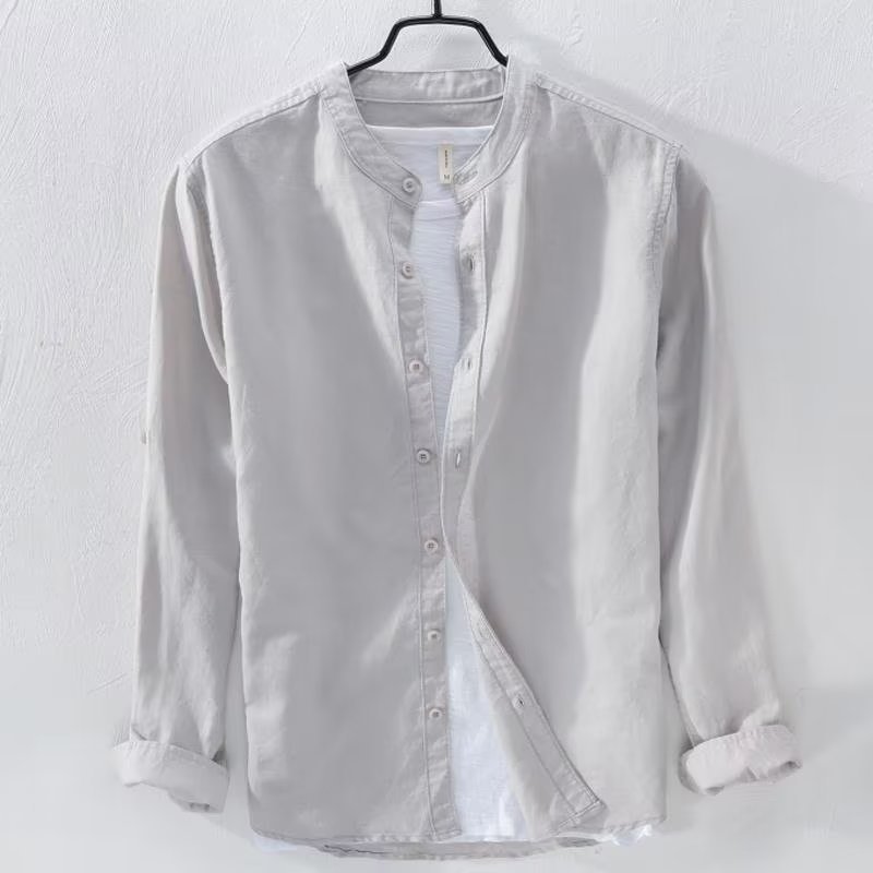 Breathable Casual Long Sleeve Cotton Linen Shirt - Summer Collection