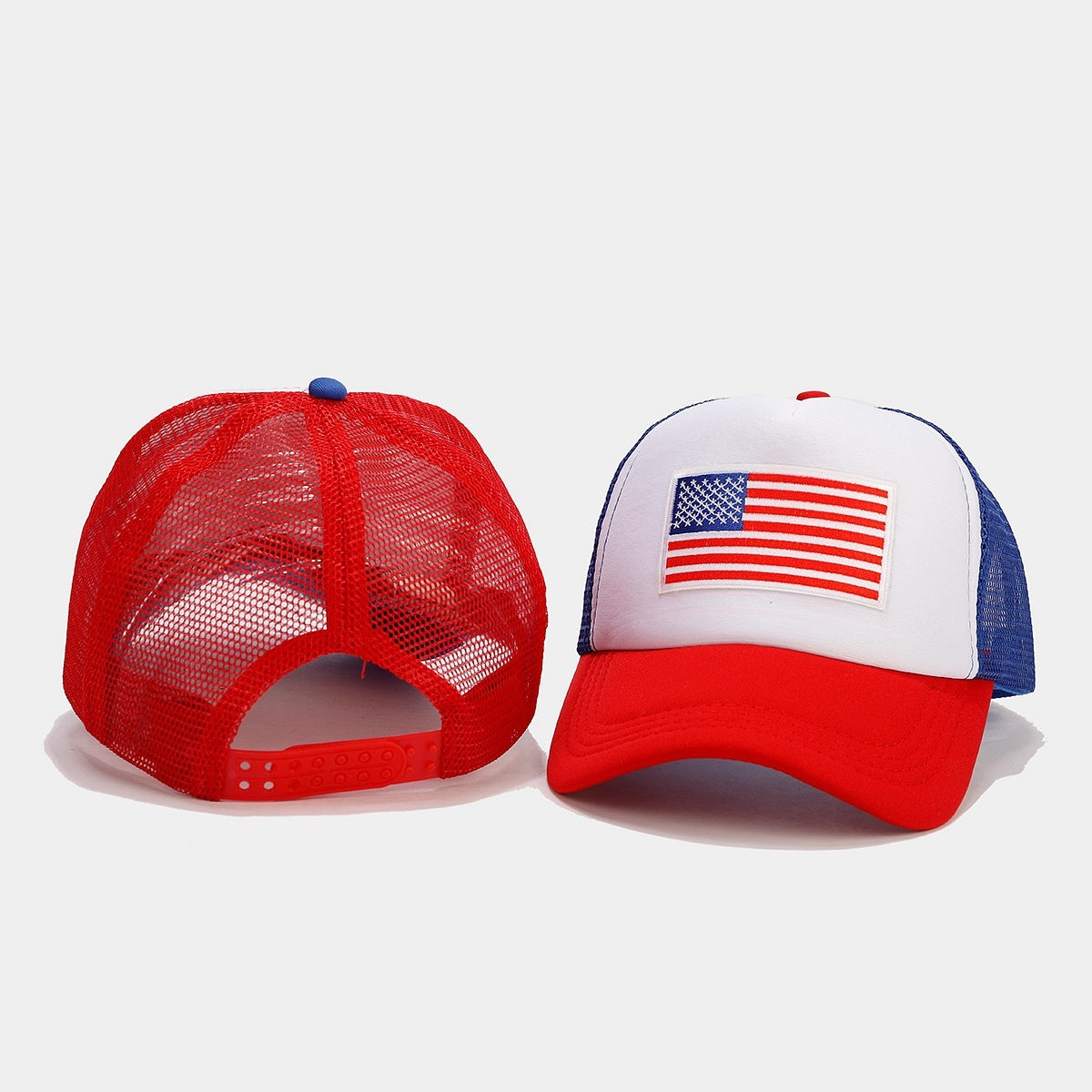 Breathable Space Cotton Baseball Cap | Red & Blue Contrast | Mesh Design