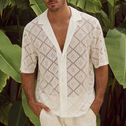 Breathable Short-sleeved Lapel Shirt for Men - Summer Collection