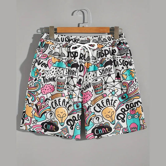 Men's Summer Beach Pants Shorts Plus Size Loose
