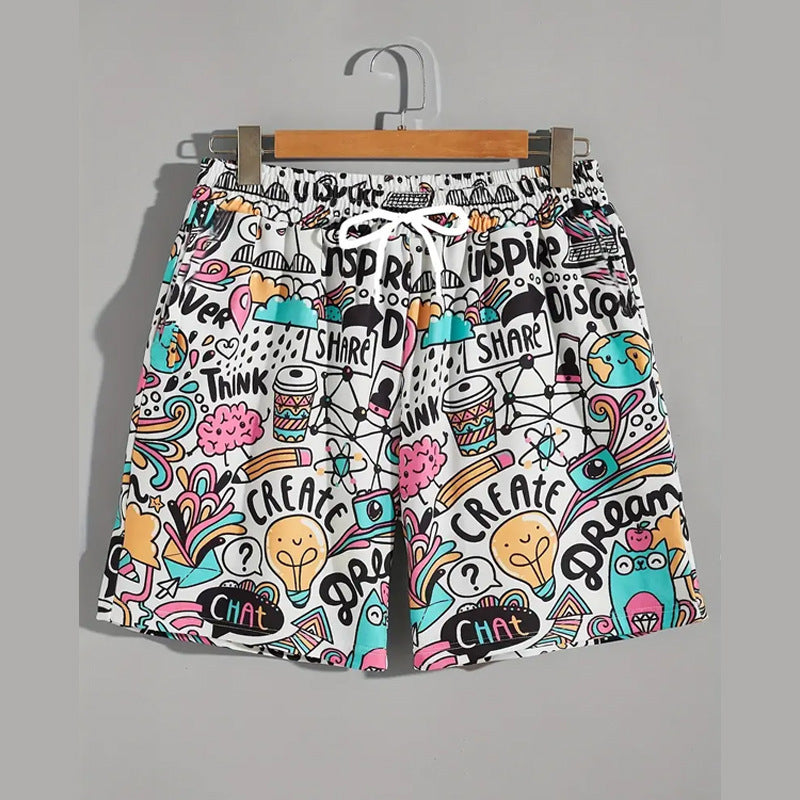 Men's Summer Beach Pants Shorts Plus Size Loose