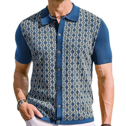 Summer Tencel Sweater - Elegant Jacquard Cardigan