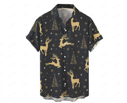 Hawaiian Men's Summer 3D Printed Short-sleeved Shirt - Chic and Current