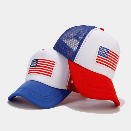 Breathable Space Cotton Baseball Cap | Red & Blue Contrast | Mesh Design