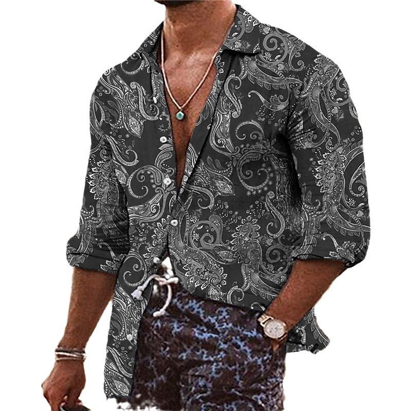 Bohemian Men's Shirt - Flower 3D Pattern Printing
