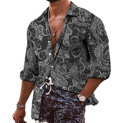 Bohemian Men's Shirt - Flower 3D Pattern Printing