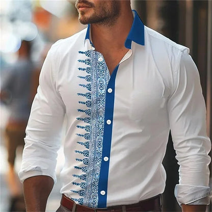 3D Pattern Printed Shirt Long Sleeve - Stylish Casual Wear