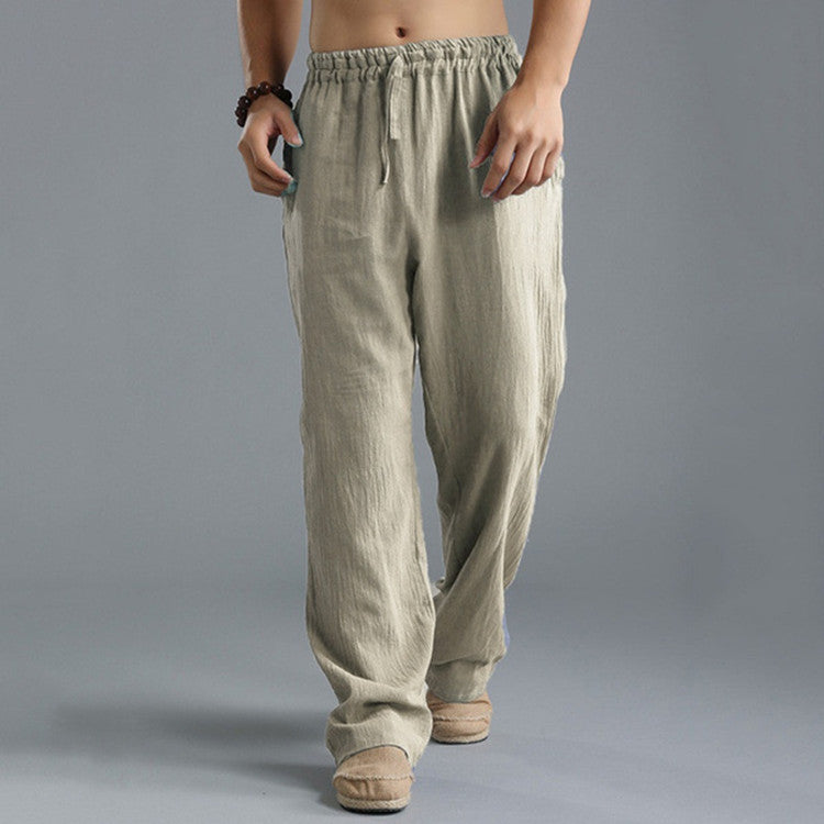 Breathable Linen Sports Pants for Men - Loose Casual Wear