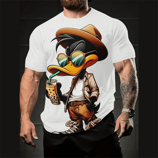 Men's Casual Loose Cartoon 3d Printed Short Sleeve T-Shirt