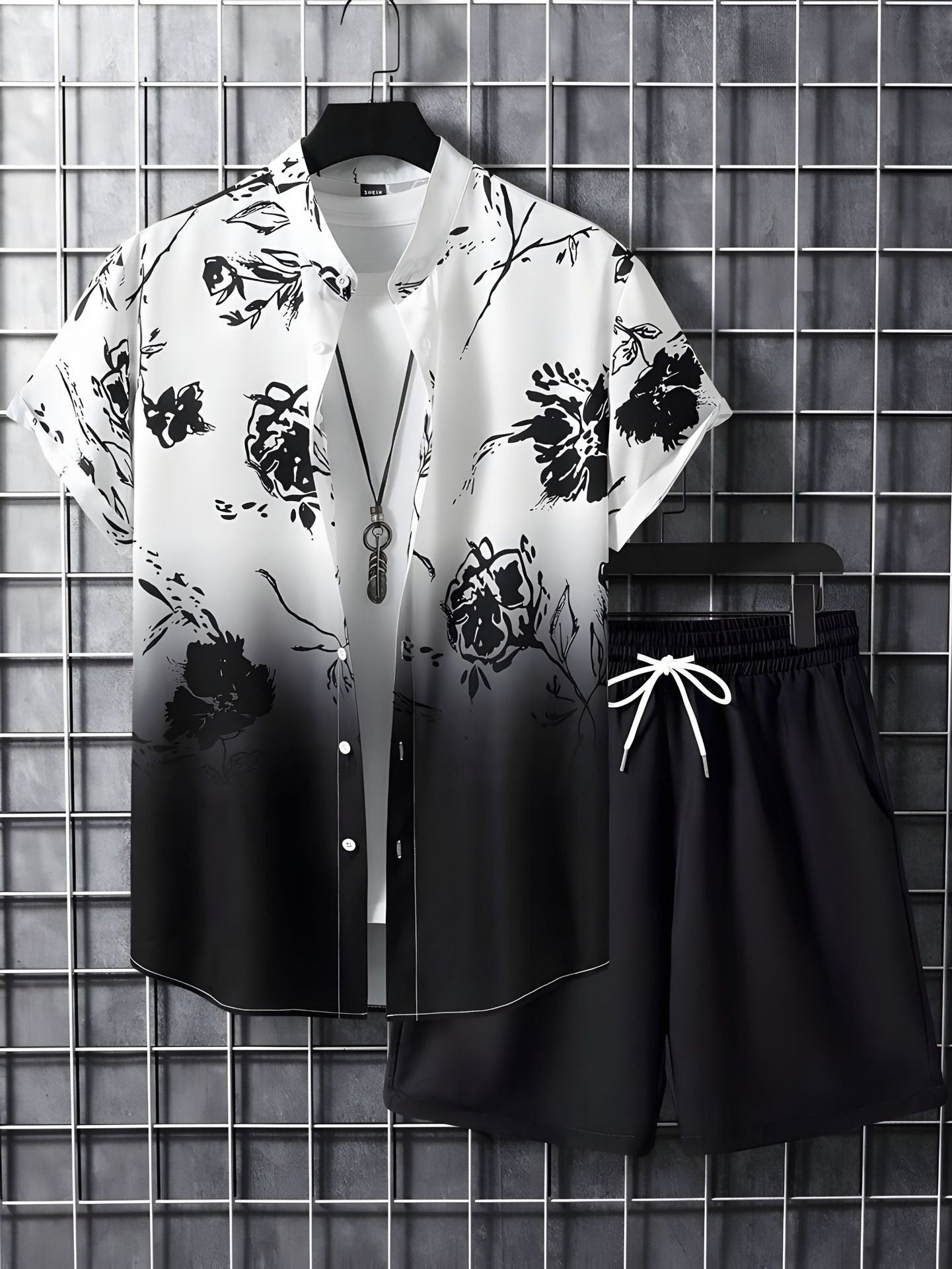Beach Style Short Sleeve Shirt Men's Suit - Casual Summer Wear