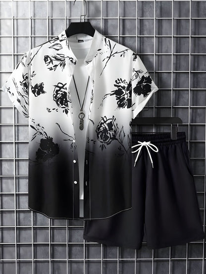 Beach Style Short Sleeve Shirt Men's Suit - Casual Summer Wear
