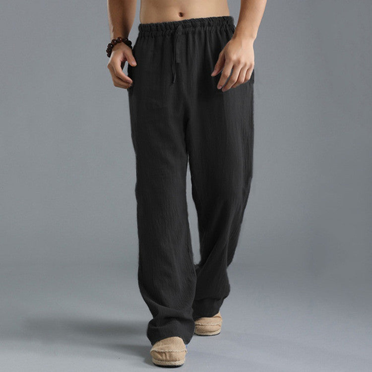 Breathable Linen Sports Pants for Men - Loose Casual Wear