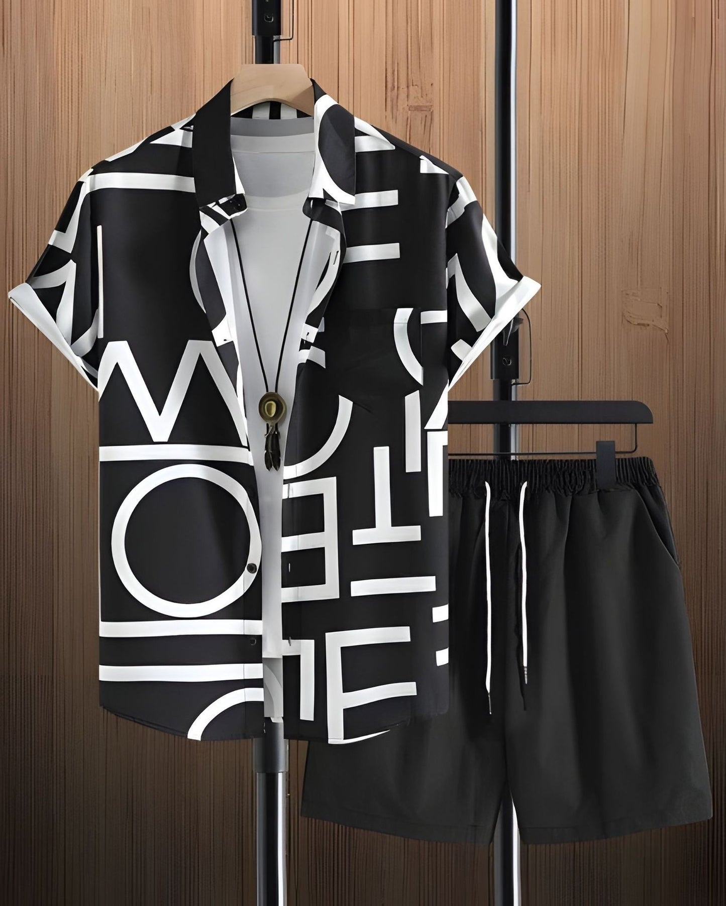 Beach Style Short Sleeve Shirt Men's Suit - Casual Summer Wear