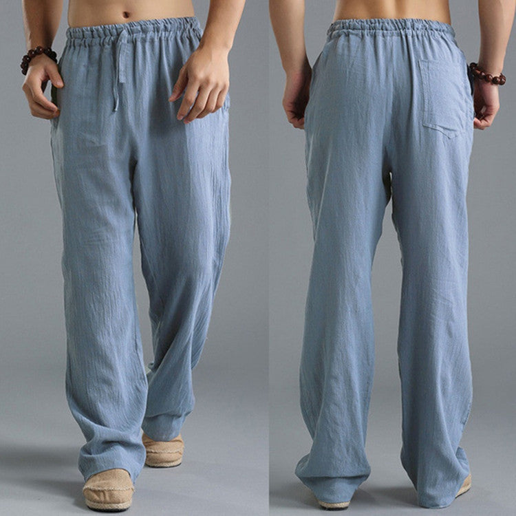 Breathable Linen Sports Pants for Men - Loose Casual Wear